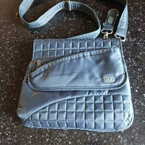 Lug Quilted Crossbody Bag in Blue